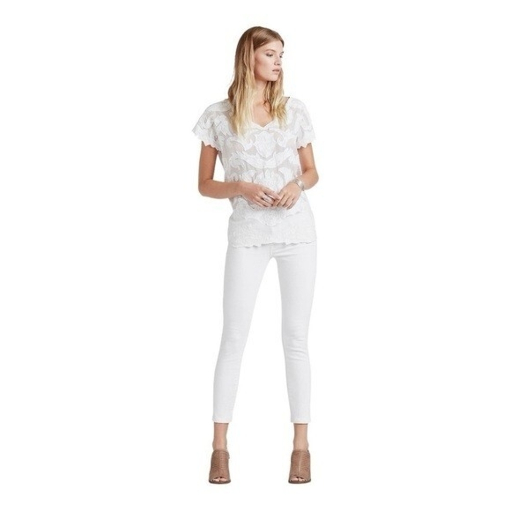 Lucky Brand Lolita White Cotton Denim Straight Fit Capri Jeans Womens Sz 8/29 VG - Picture 3 of 10
